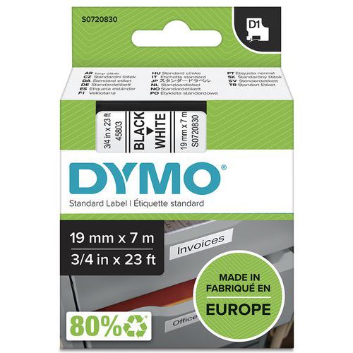 Dymo 1 Cassette De Ruban D1 Largeur 19 Mm - Dymo