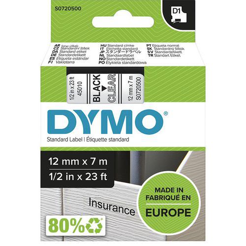 Dymo 1 Cassette De Ruban D1 Largeur 12 Mm - Dymo