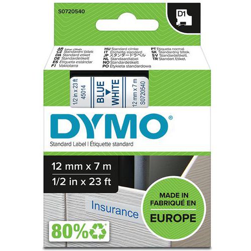 Dymo 1 Cassette De Ruban D1 Largeur 12 Mm - Dymo