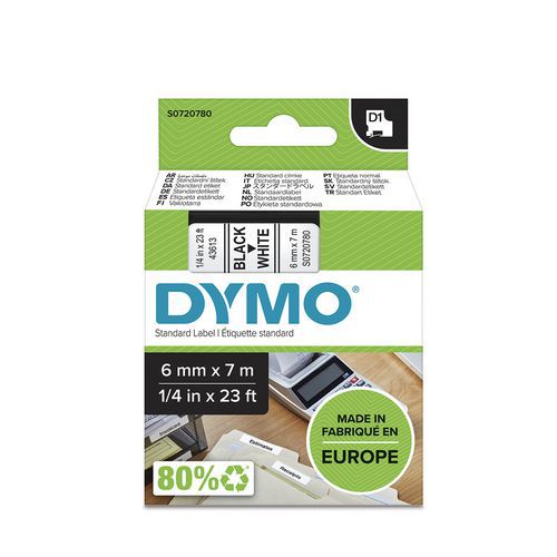 Dymo 1 Cassette De Ruban D1 Largeur 6 Mm - Dymo