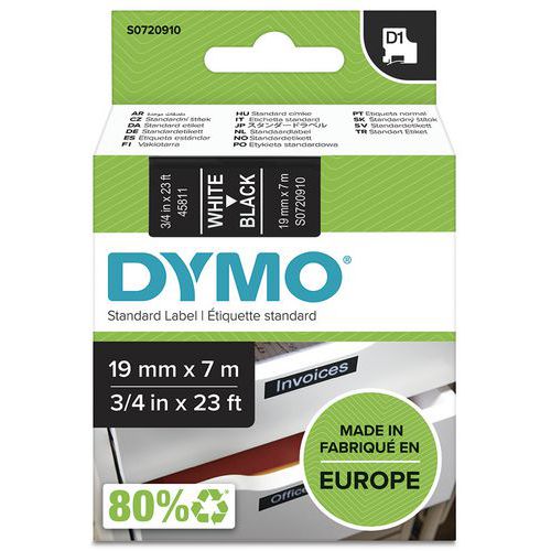 Dymo 1 Cassette De Ruban D1 Largeur 19 Mm - Dymo