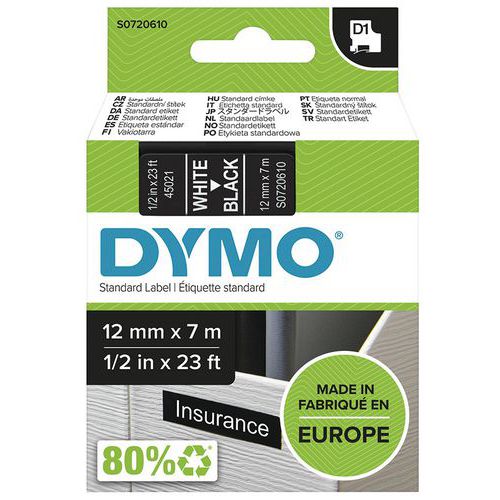 Dymo 1 Cassette De Ruban D1 Largeur 12 Mm - Dymo