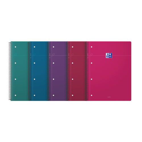 Oxford - Cahier SmArt spirale perforé A4+ 160 pages petits carreaux 5x5 - Éco-responsable PEFC