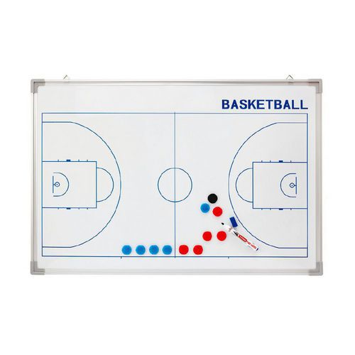 Tremblay - Tableau Tactique Basket Mural Pro Trainer 90x60cm Acier Blanc
