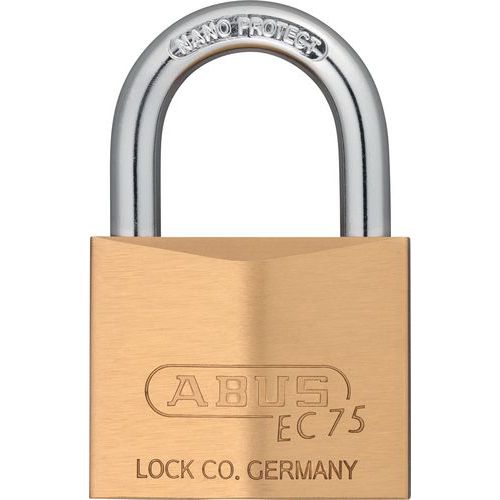 Abus - Cadenas à clé 75/40 Jaune - 40mm - Laiton Massif et Anse en Acier - 2 Clés Incluses