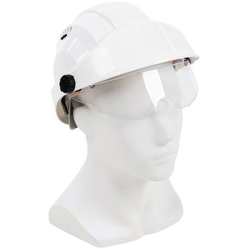 Taliaplast - Casque Orizon ventilé blanc avec lunettes - Polyéthylène haute densité - CE - Personnalisable