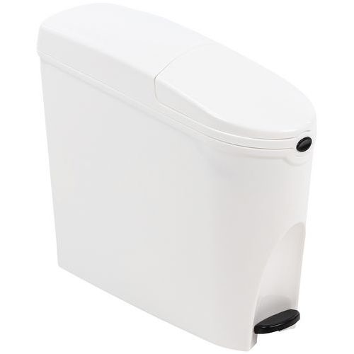 Manutan Expert - Poubelle Hygiène Féminine 20L - Ouverture Pédale - Blanc ABS - Intérieur - 10 Ans Garantie