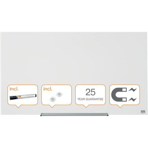 Tableau En Verre Nobo - Format 993 X 559 Mm - Blanc - Nobo