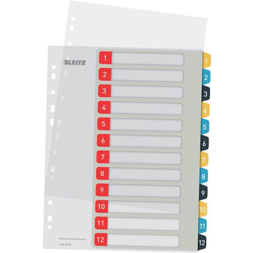 Intercalaires Imprimables - Numérique 1-12 - Cosy - Leitz