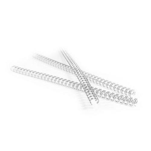 Pavo - Peigne de reliure métallique 6,4 mm - Argent - 34 anneaux - Pour perforelieuse