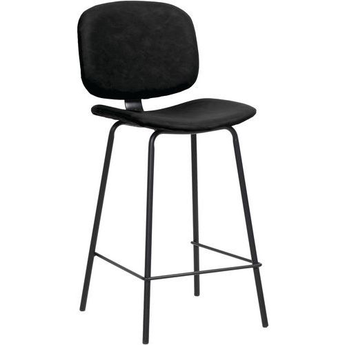 Lot De 2 Tabourets Vintage Pied Noir Assise Noire