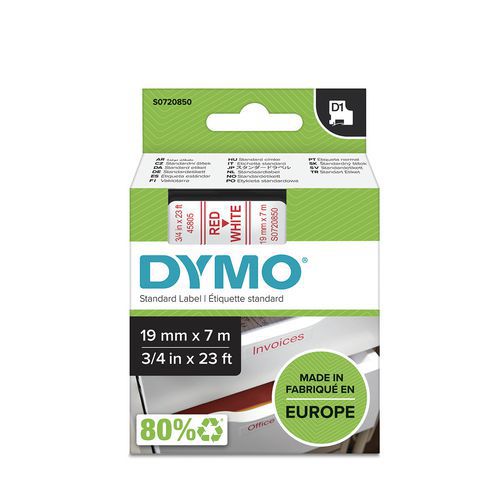 Dymo 1 Cassette De Ruban D1 Largeur 19 Mm - Dymo