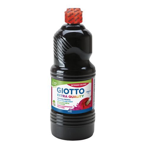 Flacon 1 litre gouache liquide giotto avec bouchon doseur - noir thumbnail image 1