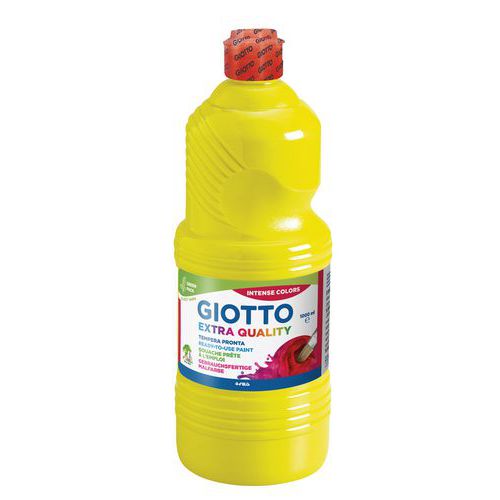 Flacon 1 litre gouache liquide giotto avec bouchon doseur - jaune primaire thumbnail image 1