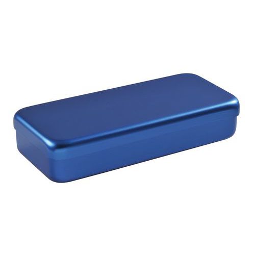 Boite Aluminium 21 X 10 X 3 Cm Bleu