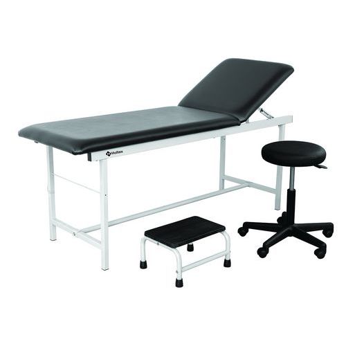 Kit Divan Dâ€™examen Finition Ã‰poxy Tabouret 1 Marche - Noir