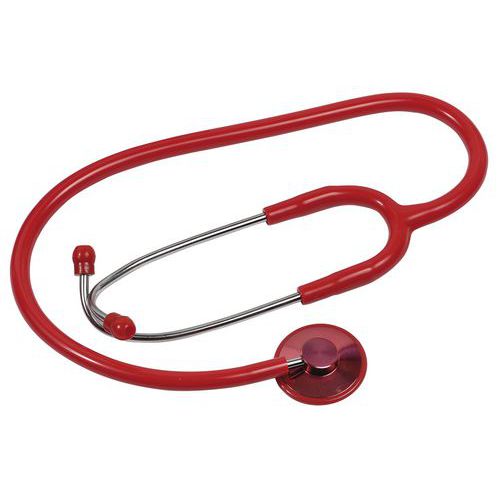 Stéthoscope Idéal + Holtex Adulte Pavillon Simple Métallique Rouge