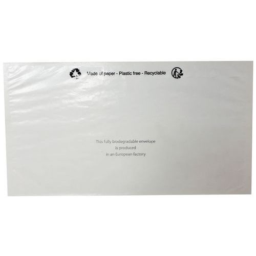 Pac List - Pochette DL 228x120 mm papier cristal neutre - Emballage 100% recyclable et recyclé