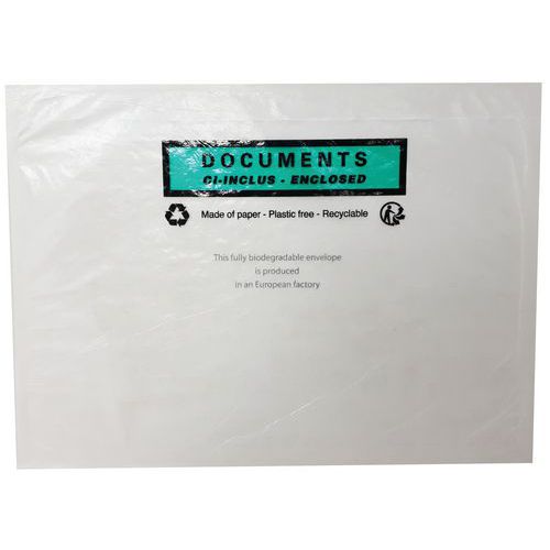 Pac List - Pochette C5 Cristal pour Documents - 228x165 mm - Emballage 100% Recyclable