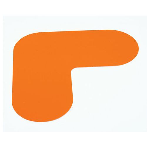 Gergosign - Marquage au sol Angle PVC Orange 180mm - Adhésif Ultra Résistant Lean Management