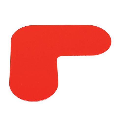 Gergosign - Marquage au sol Angle PVC Rouge 180mm - Adhésif Ultra Résistant Lean Management