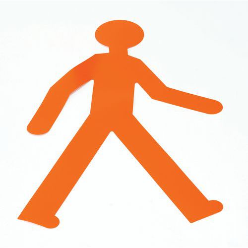 Gergosign - Adhésif PVC Marquage au Sol Bonhomme Orange 5 pièces - 478x735mm - Résistant et Visuel