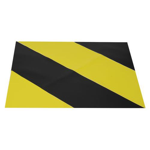 Gergosign - Zone bicolore 900x900mm Jaune et Noir - PVC ultra résistant - Marquage au sol adhésif