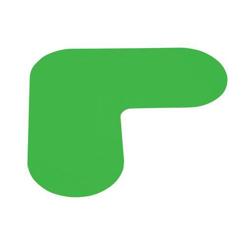 Gergosign - Marquage au sol Angle PVC Vert 180mm - Adhésif Ultra Résistant Lean Management