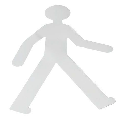 Gergosign - Adhésif Marquage au Sol PVC Bonhomme Blanc - 5 Pièces - Résistant et Durable