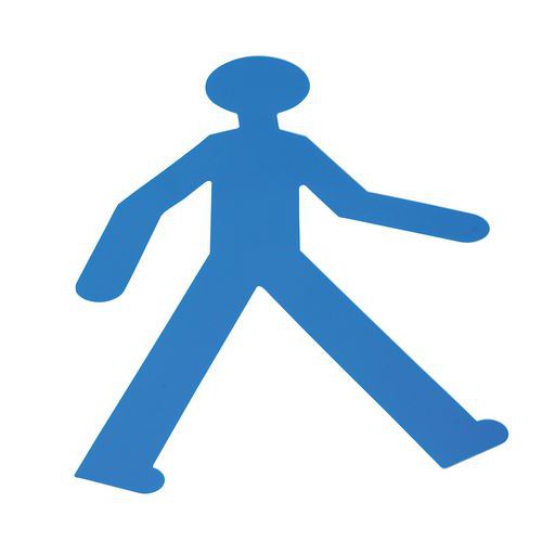Gergosign - Adhésif PVC Marquage au Sol Bonhomme Bleu - 5 Pièces - 478x735mm - Résistant