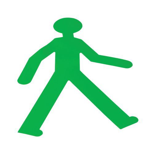 Gergosign - Adhésif PVC Marquage au Sol Bonhomme Vert - 5 Unités - 478x735mm - Résistant