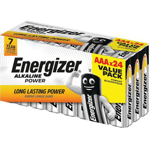 Pile Alkaline Power AAA/LR03 value box - Lot de 24 - Energizer 