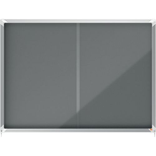 Vitrine D'affichage Porte Coulissante - Gris - 18xa4 - Nobo