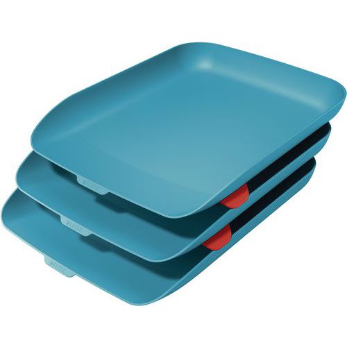 Corbeille Courrier Cosy - Set De 3 - Bleu - Leitz