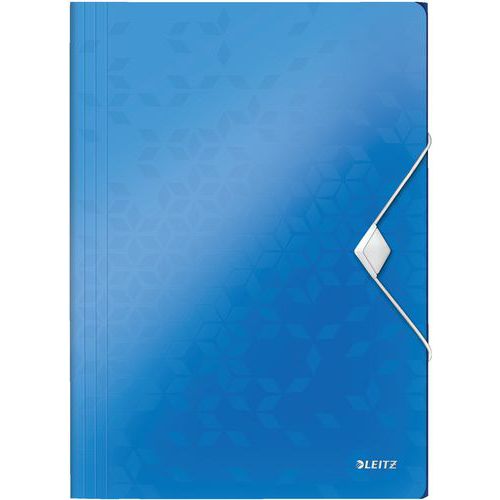 Chemise 3 Rabats En Polypropylène Leitz Wow Bleu