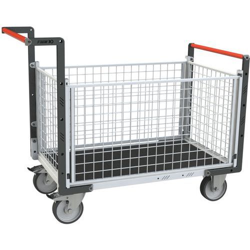 Fimm - Chariot grillagé TPE 500kg - 1075x710mm - Éco-responsable - 2 dossiers