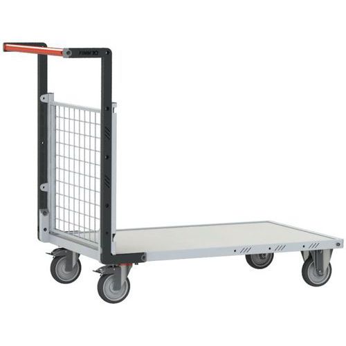 Fimm - Chariot de manutention industriel grillagé - 250kg - Plateau bois - Roues TPE - Éco-responsable