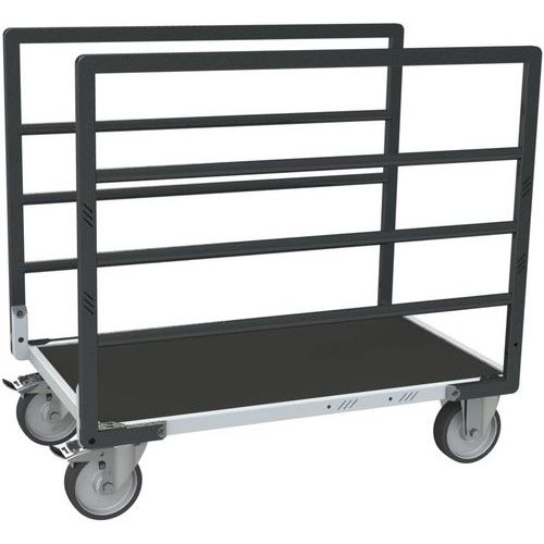 Fimm - Chariot de manutention industriel tube - 1040x640x930mm - 500kg - Bois et caoutchouc TPE - Éco-responsable