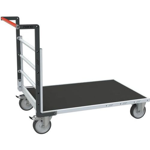 Fimm - Chariot de manutention industriel tube TPE - 500 kg - Bois et caoutchouc - Éco-responsable