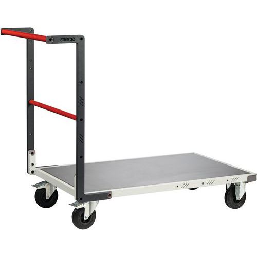 Fimm - Chariot de manutention industriel monté fixe - Roues caoutchouc Ø 125mm - Charge 250kg - Tôle - Éco-responsable