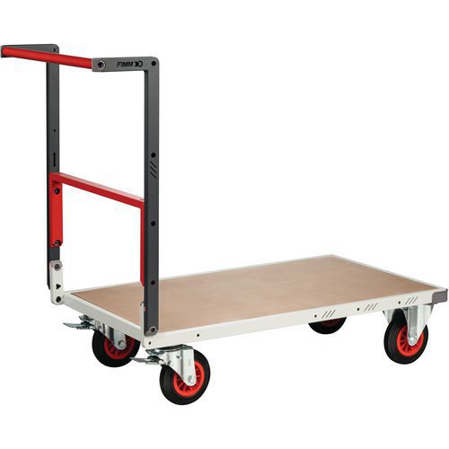 Fimm - Chariot monté repliable 400 kg - 1255x640x980 mm - 1 plateau médium - Roues caoutchouc - Gris