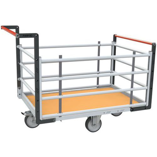 Fimm - Chariot de manutention industriel 500 kg - Bois mélaminé, 1 plateau, roues TPE, Gris - Éco-responsable