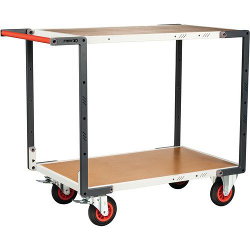 Fimm - Servante 2 plateaux Médium - 400kg - Éco-responsable - Gris
