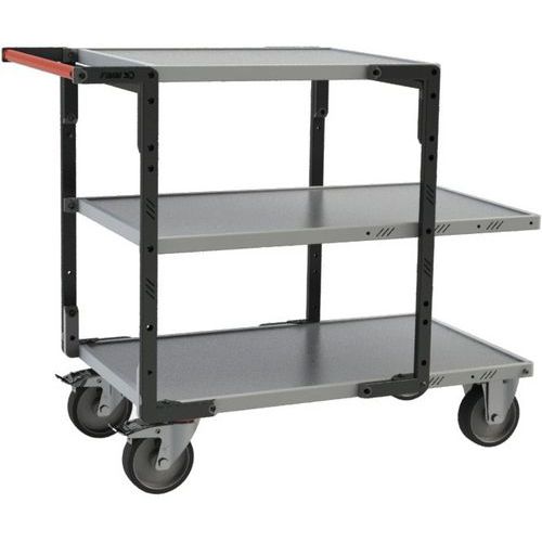 Servante 400kg 2 Plateaux 1000x595 + 1 Plateau 700x595-tole