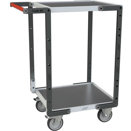 Fimm - Servante à roulettes TPE 2 plateaux - 250 kg - Éco-responsable - Gris