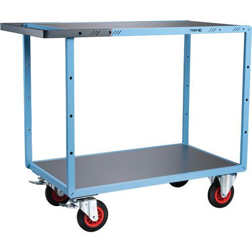 Fimm - Servante mécano-soudée 2 plateaux - 400 kg - Bleu - Éco-responsable