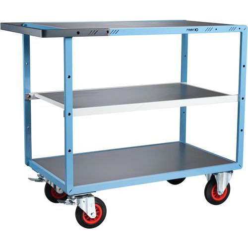 Fimm - Servante mécano-soudée 3 plateaux - 400 kg - Bleu - Éco-responsable