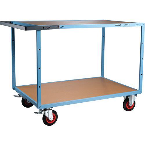 Fimm - Servante mécano-soudée 2 plateaux Médium - Bleu - 400 kg - Roues Caoutchouc - Garantie à vie