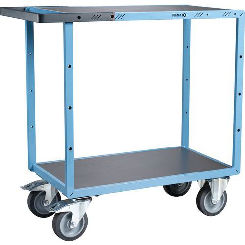 Fimm - Servante mécano-soudée 2 plateaux - Roues TPE - Charge 400 kg - Bleu - Éco-responsable
