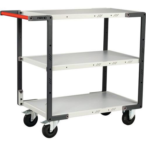 Fimm - Servante à roulettes CC 3 plateaux 850x495mm - Mélaminé - Charge 250kg - Livrée montée - Éco-responsable
